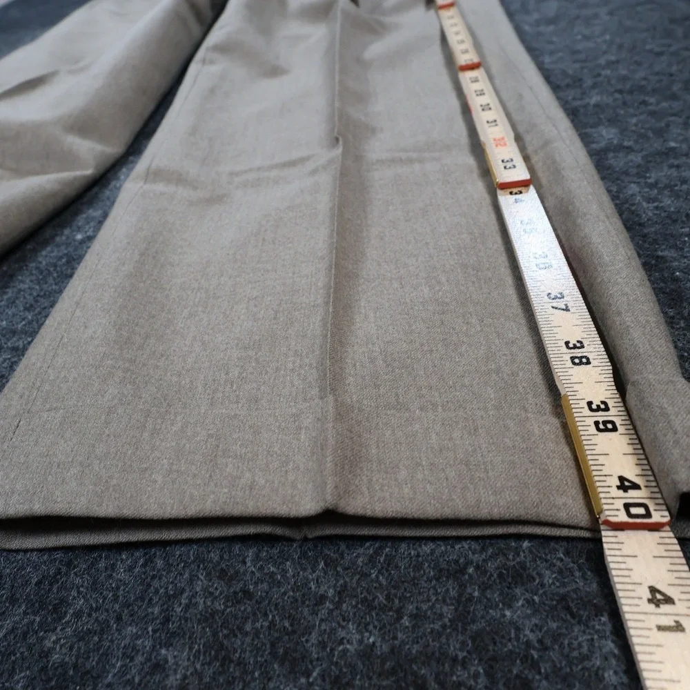 Tallia Uomo Dress Pants‎ Mens 34R Tan Wool Pleated Cuffed Slacks Trousers